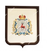 Герб городов и областей РФ, печатный, размер 35х43 см, рамка французский щит